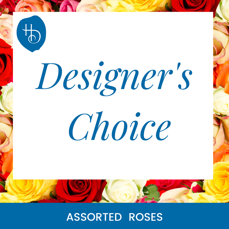 Designers Choice - Assorted Rose Vase