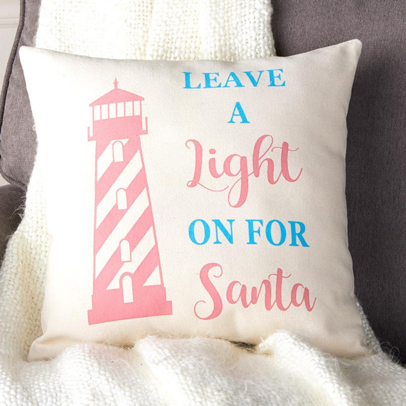 Light House Santa Pillow