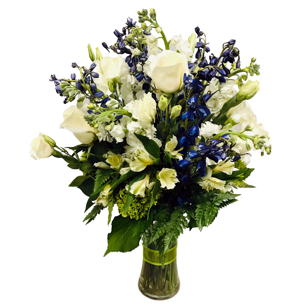 Flower Delivery Florist Funeral Sympathy Naples Blue Provence Vase
