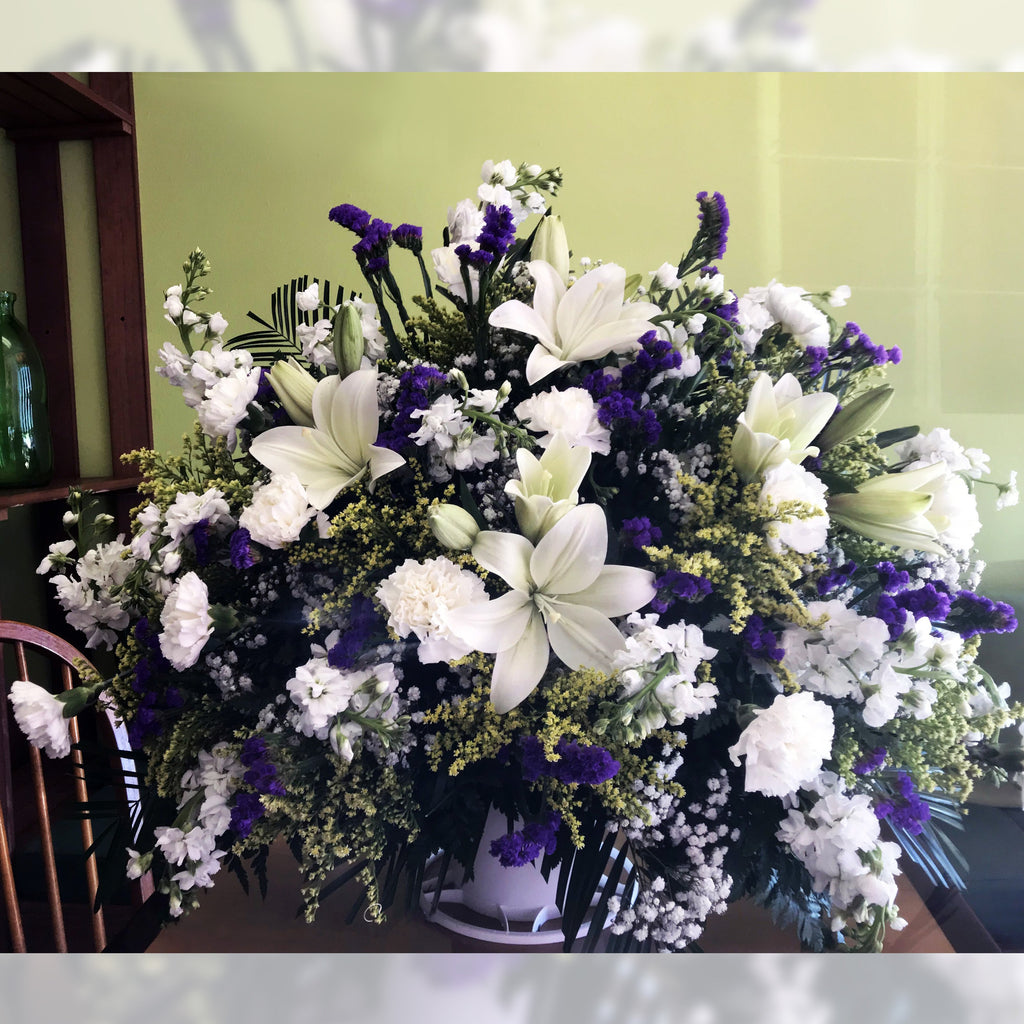 Flower Delivery Florist Funeral Sympathy Naples Blue Splendor Summer Basket
