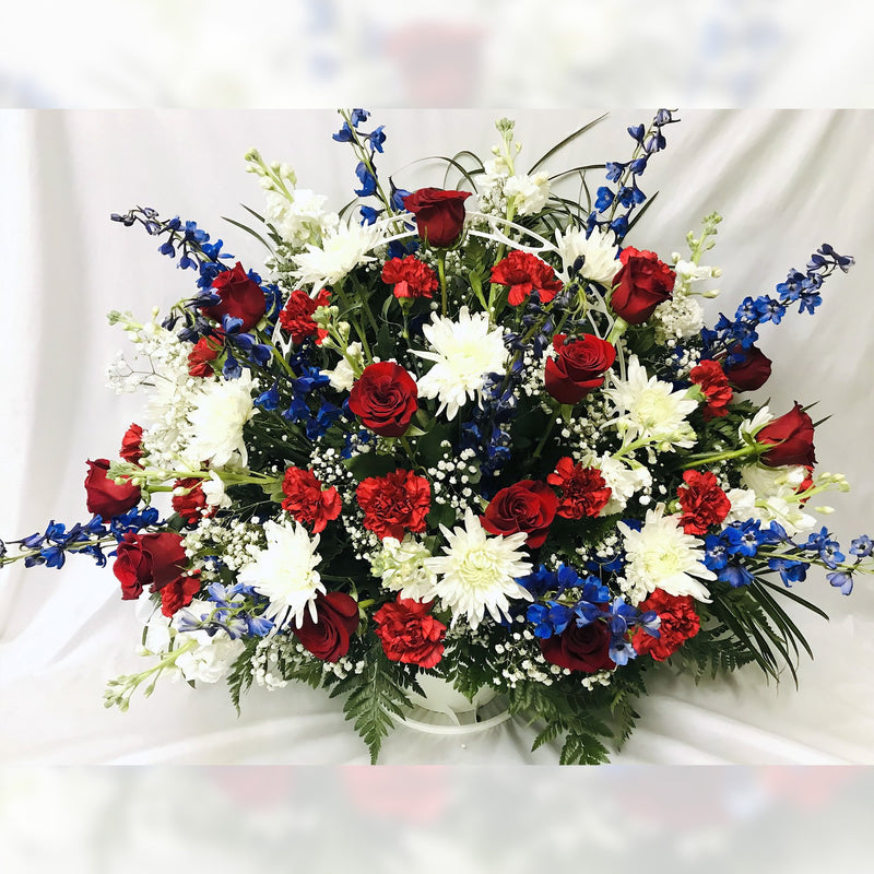 Flower Delivery Florist Funeral Sympathy Naples Patriotic Memorial Basket