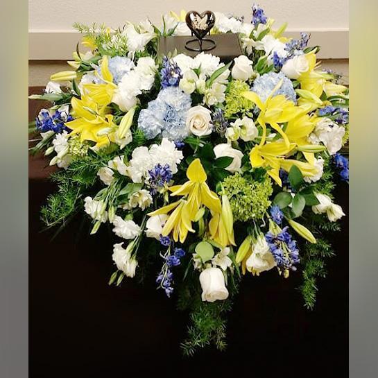 Flower Delivery Florist Funeral Sympathy Naples Sunny Provence Urn Spray