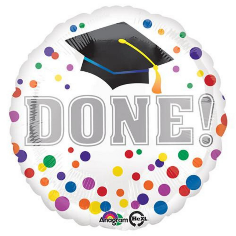 # 112 Done Grad Dots Balloon